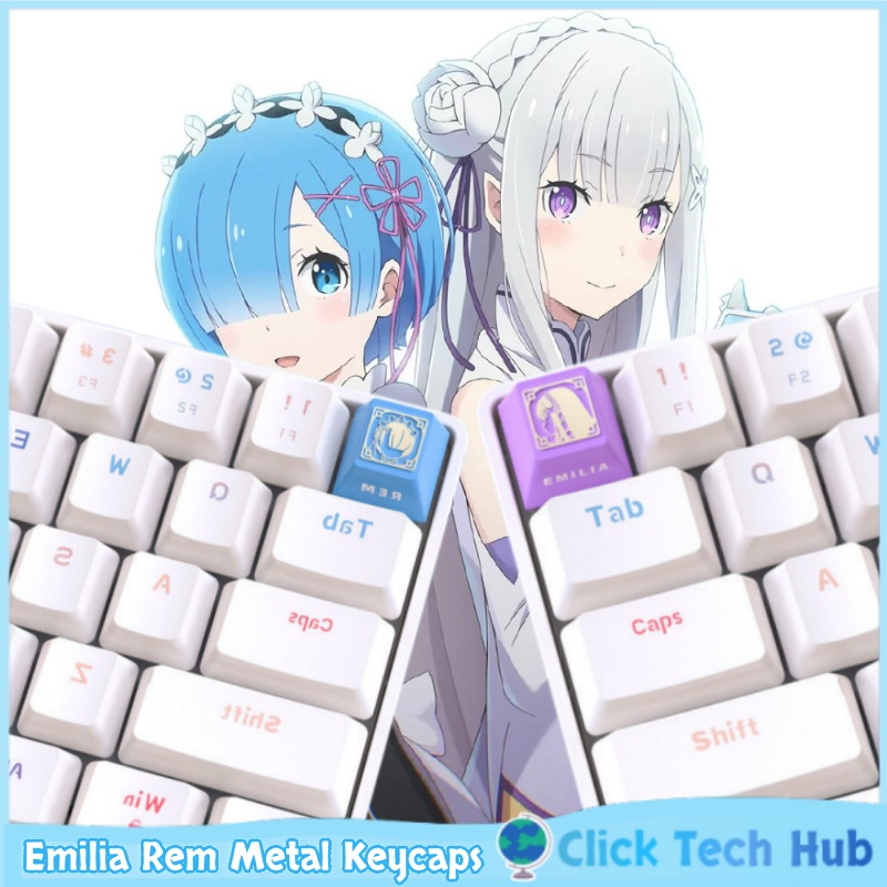 Keycap Artisan Anime - Emilia Rem Metal Keycaps 1 pz